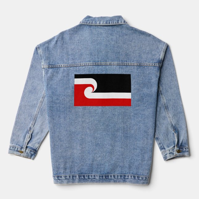 Veste En Jean Drapeau des Maoris de Tino Rangatiratanga (Verso)