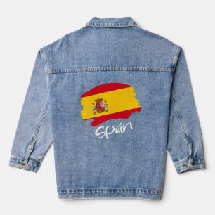 Veste En Jean Drapeau espagnol Espagne