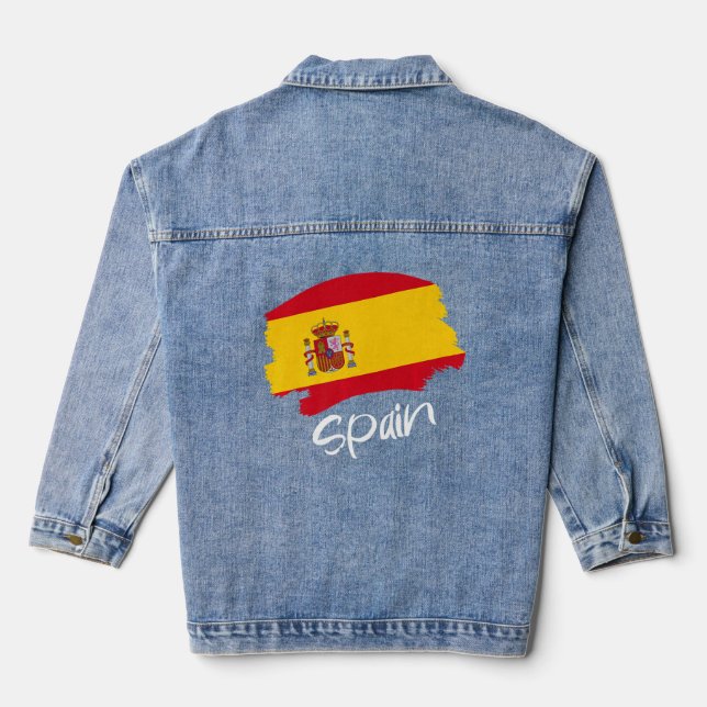 Veste En Jean Drapeau espagnol Espagne (Verso)