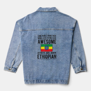 Veste En Jean Drapeau éthiopien fantastique racines éthiopiennes