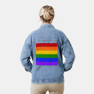 Veste En Jean Drapeau Gay pride arc-en-ciel plat
