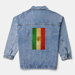Veste En Jean Drapeau Iran Lion et Sun Shah d'Iran