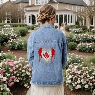 Veste En Jean Drapeau J'aime Canada