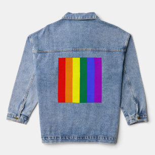 VESTE EN JEAN DRAPEAU LGBTQ+ ÉGALITÉ DE COURSE
