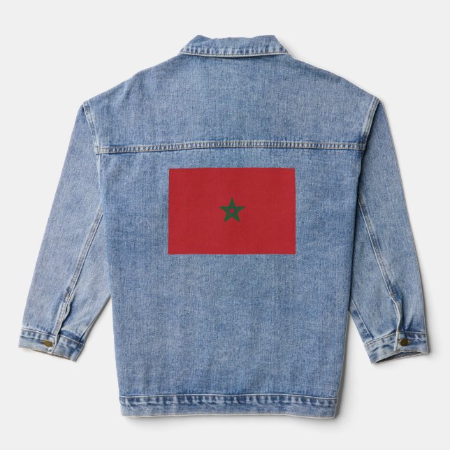Veste En Jean Drapeau Maroc (Verso)