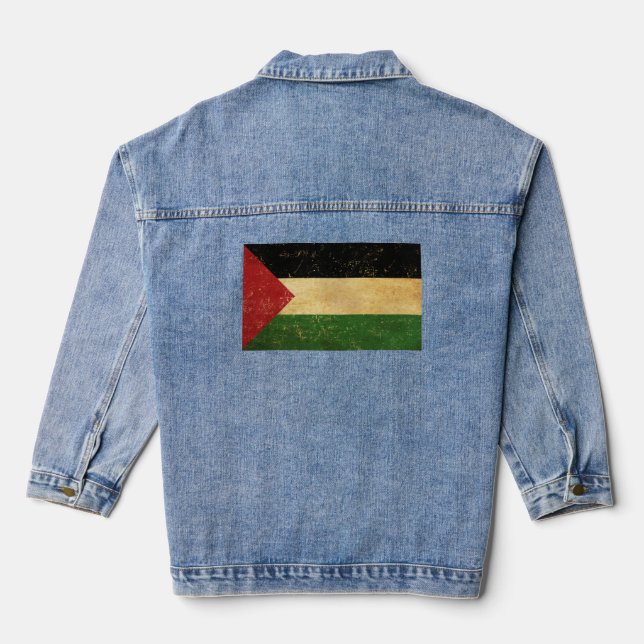Veste En Jean Drapeau palestinien Femmes Vintages (Verso)