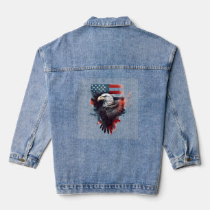Veste En Jean Drapeau patriotique américain Bald Eagle