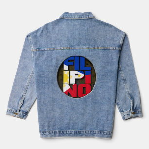 Veste En Jean Drapeau philippin Drapeau philippin Pinoy