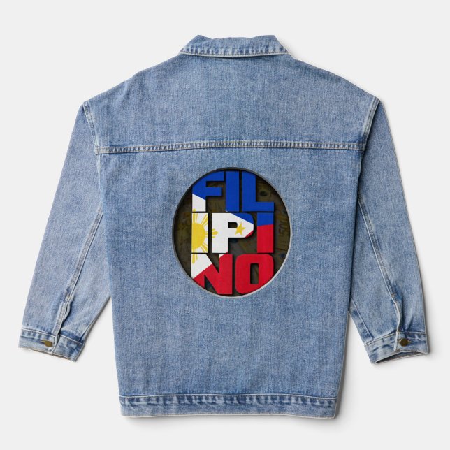 Veste En Jean Drapeau philippin Drapeau philippin Pinoy (Verso)