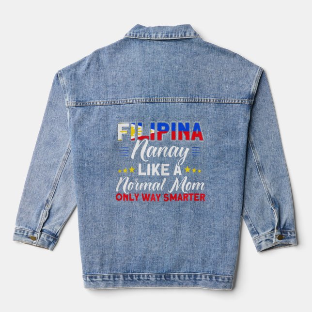 Veste En Jean Drapeau philippin Filipina Nanay Maman Pinay Fi (Verso)