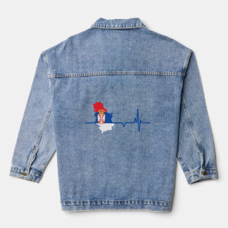 Veste En Jean Drapeau serbe battement de coeur Serbie Patrimoine