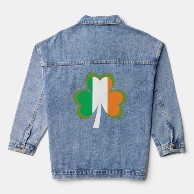 Veste En Jean Drapeau shamrock d'Irlande (Verso)