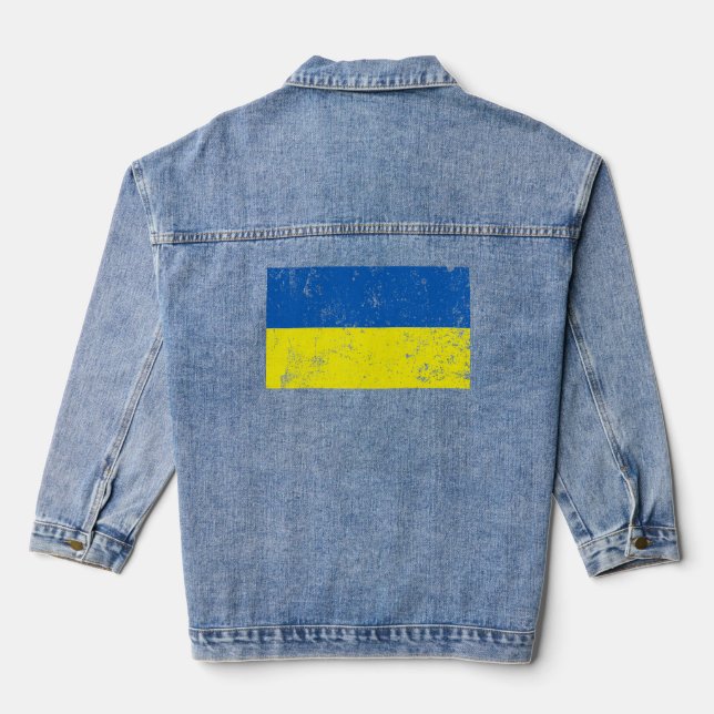 Veste En Jean Drapeau ukrainien déchiré (Verso)