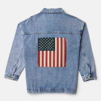 Veste En Jean Drapeau USA