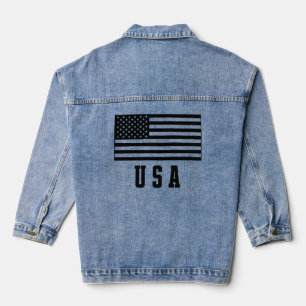 Veste En Jean Drapeau USA