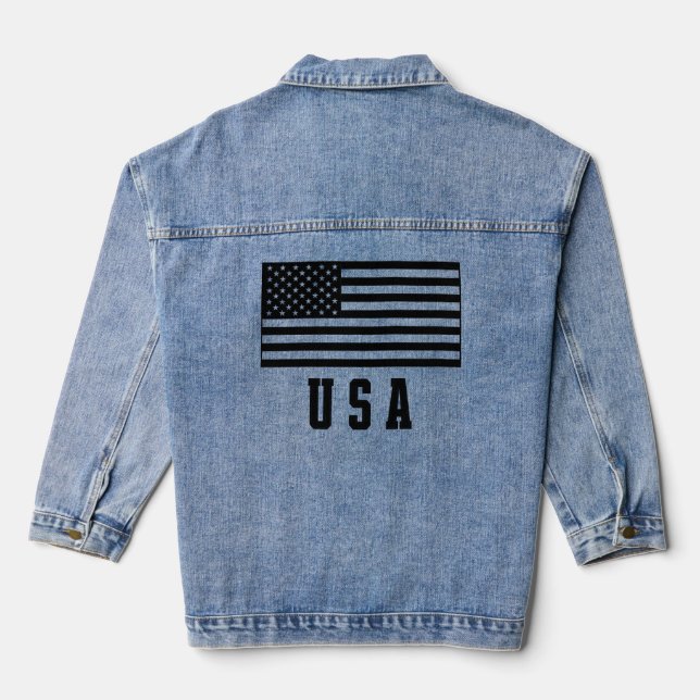 Veste En Jean Drapeau USA (Verso)