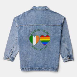 Veste En Jean Drapeaux fiers irlandais et cœur gay Fierté et Irl