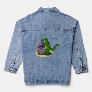 Veste En Jean Drôle alligator vert cuisine dessin animé