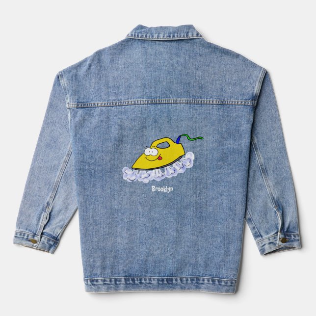 Veste En Jean Drôle dessin animé linge de fer (Verso)