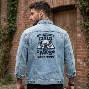 Veste En Jean Drôle Mon Enfant Préféré a des Pattes Bulldog Papa