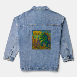 Veste En Jean Drôle monstre Kaiju art marchant sur les choses Im