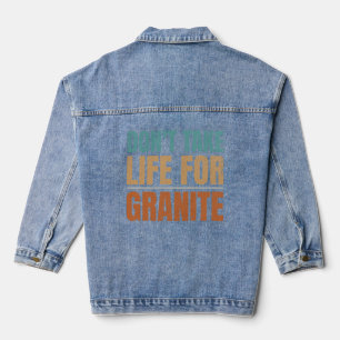 Veste En Jean Drôle ne prend pas la vie pour la collecte de roch