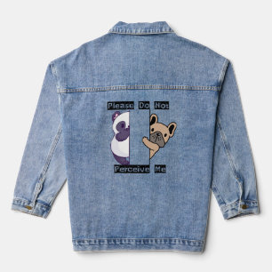 Veste en jean drôle S'il vous plaît ne me percevez