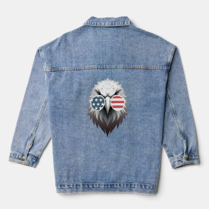 Veste En Jean Eagle Art avec lunettes de soleil à drapeau améric
