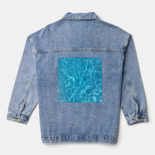 Veste En Jean Eau de piscine bleu ciel cristalline