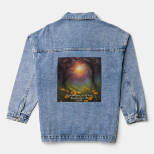 Veste En Jean Éclipse solaire Ajouter Texte Fleurs de printemps