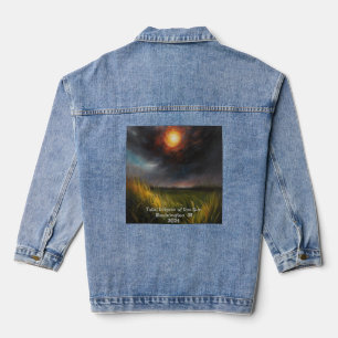 Veste En Jean Éclipse solaire Ajouter Texte personnalisé Ciel fo