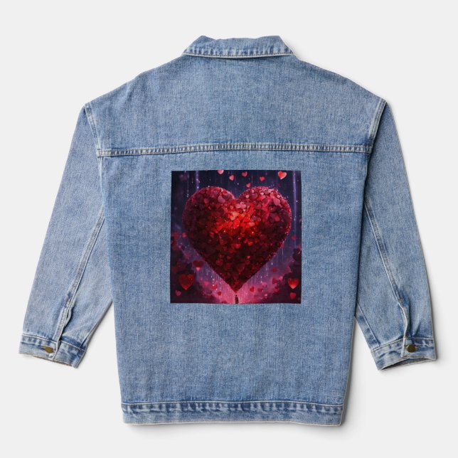 Veste En Jean Écran en forme de coeur Denim (Verso)