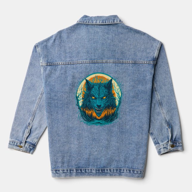 Veste En Jean Effrayant loup-garou (Verso)