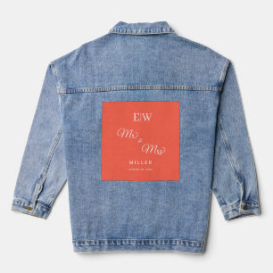 Veste En Jean Élégant Flare simple au néon avec Mariage Monogram