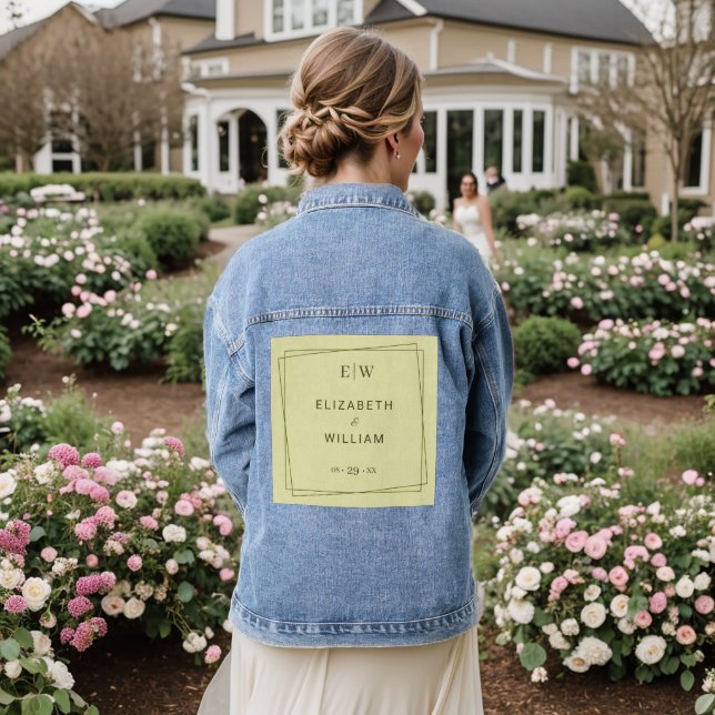 Veste En Jean Elegant Frame on Celestial Yellow Monogram Wedding (Mariage Retour)