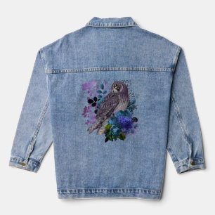 Veste En Jean Elégant hibou fleuri vintage bijou en diamant viol