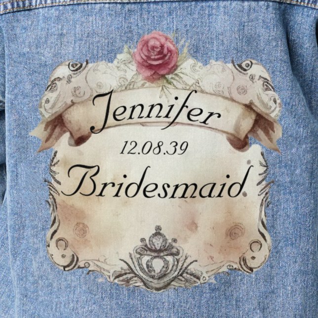 Veste En Jean Élégant Jean Bleu de Demoiselles d'Honneur Floral  (Créateur téléchargé)