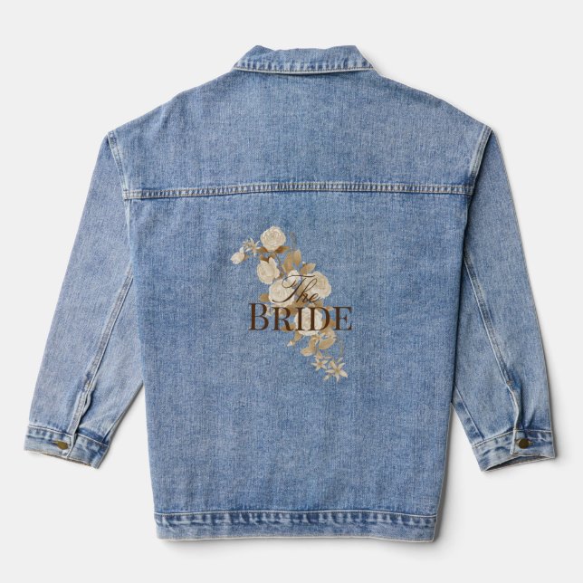 Veste En Jean Élégant Rose chic Monogramme blanc (Verso)