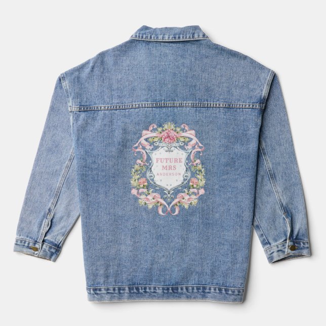 Veste En Jean Élégante crête florale | Future Mme (Verso)
