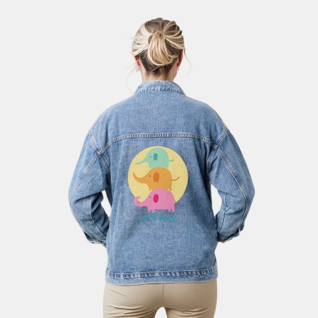 Veste En Jean éléphant, jouons (Modèle)