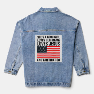 Veste En Jean ELLE EST UNE BONNE FILLE Vintage 