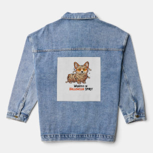Veste En Jean Emballé dans l'esprit d'Halloween � Mummy Corgi av