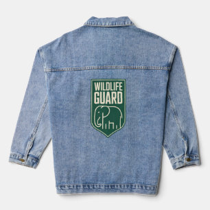 Veste En Jean Emblème de bouclier éléphant minimaliste "Garde de