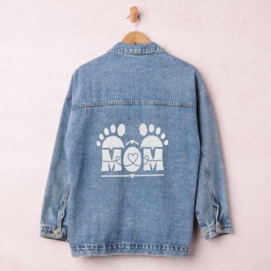 Veste En Jean Empreinte de pied de coeur de MAMAN