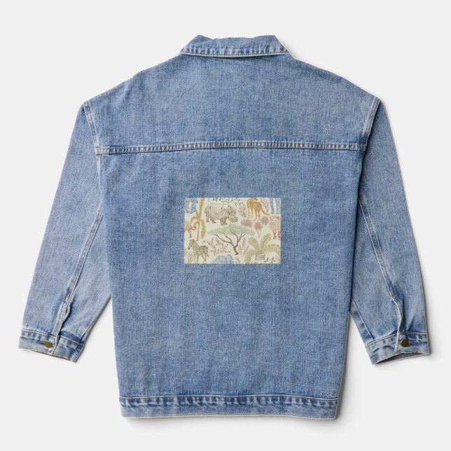 Veste En Jean Empreinte Safari de faune féminine Denim Jacket (Verso)