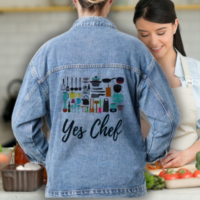 Veste en jean en denim bleu Oui Chef (Créateur téléchargé)