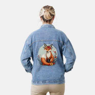 Veste En Jean Enchanter Floral Fox Woodland Folk Art
