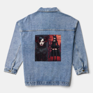 Veste En Jean "Enchanteuse noire : Goth Anime Reign"