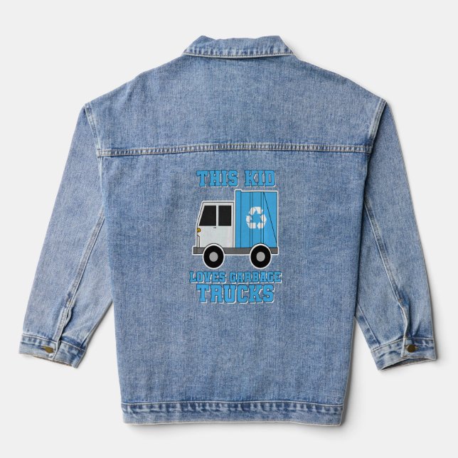 Veste En Jean Enfants Garbage Sourire Camion Garçon Amour Journé (Verso)