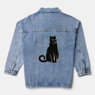Veste En Jean Enigma élégante : Chat Noir Artistique